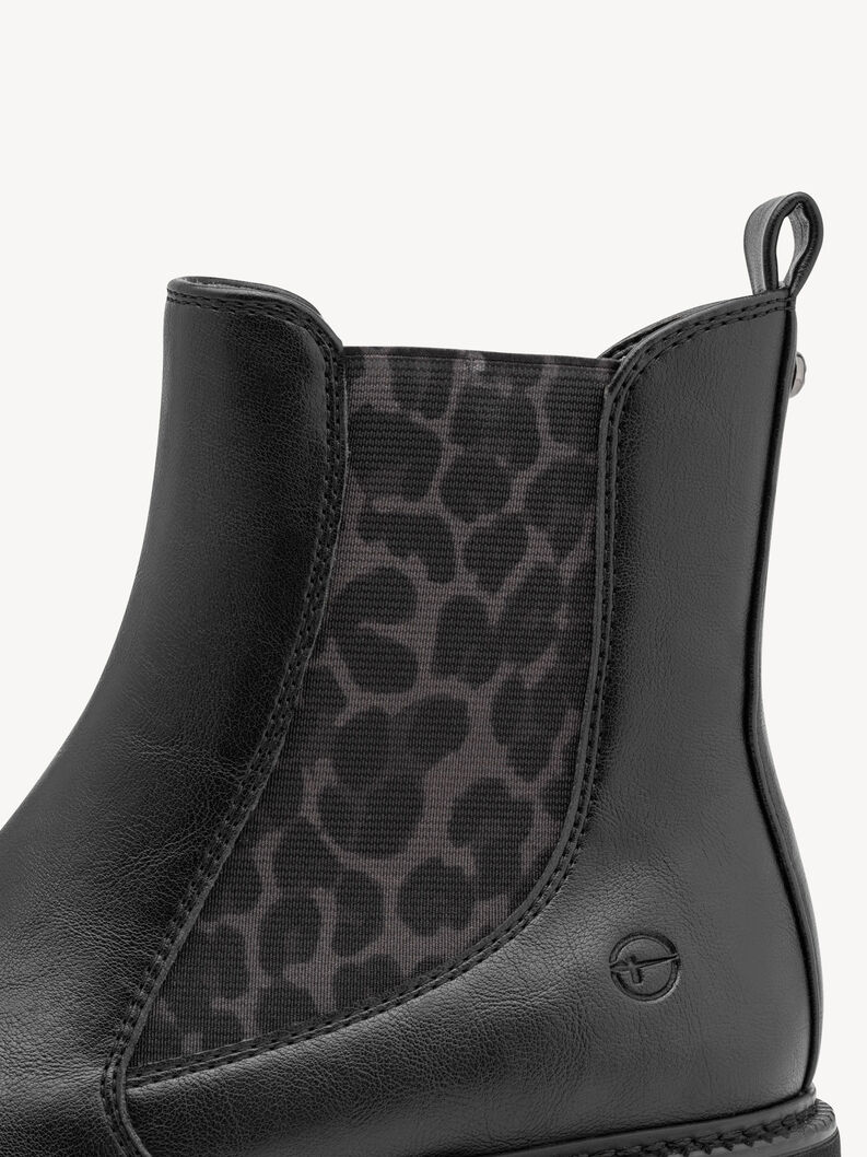 Chelsea boot - sort, BLACK/LEOPARD, hi-res