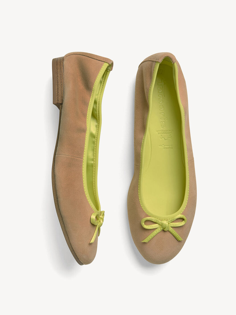 Leren Ballerina - beige, TAN COMB, hi-res
