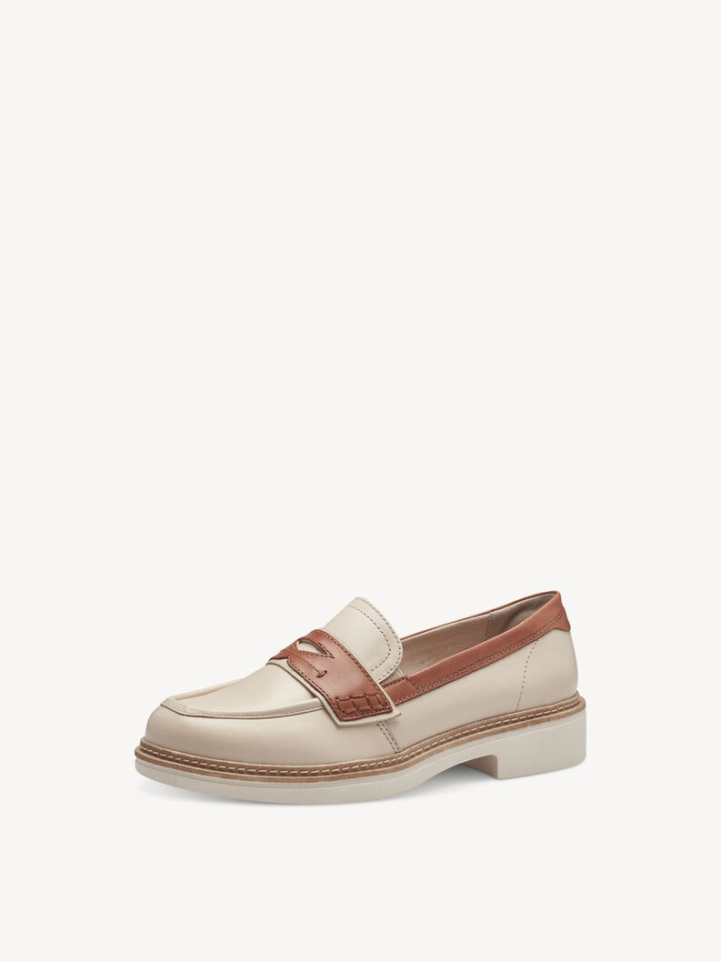 Slipper en cuir - beige, IVORY COMB, hi-res
