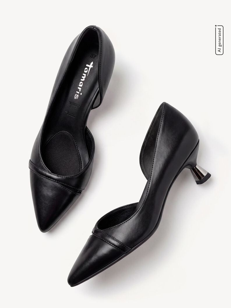 Pumps, BLACK LEATHER, hi-res