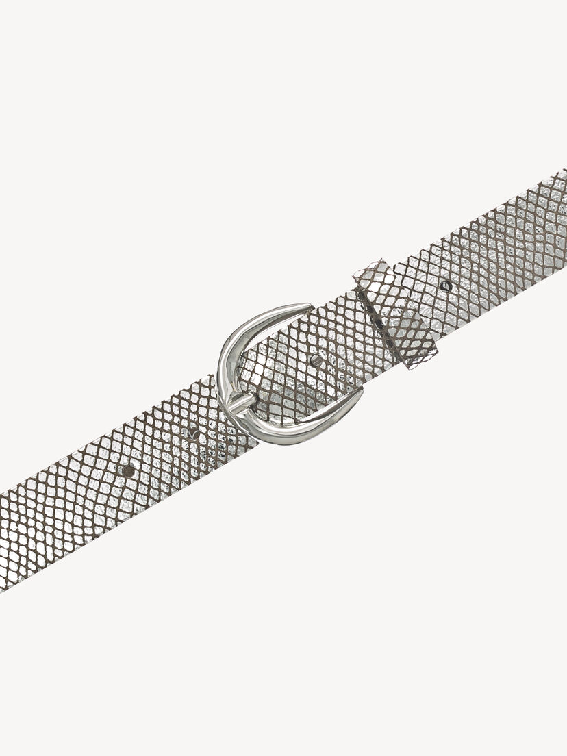 Leren riem, Taupe-Silbermetallic, hi-res