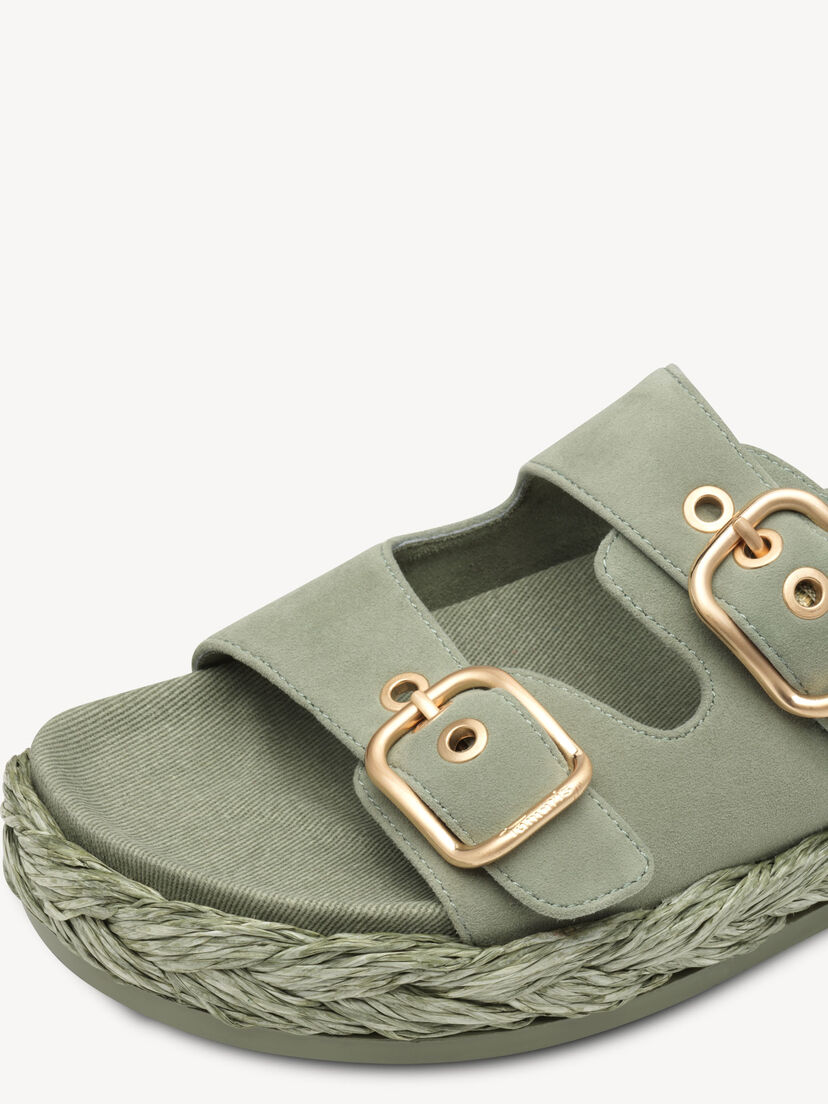 Leren Slipper - groen, SAGE, hi-res