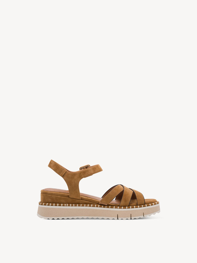 Ledersandalette - braun, COGNAC, hi-res