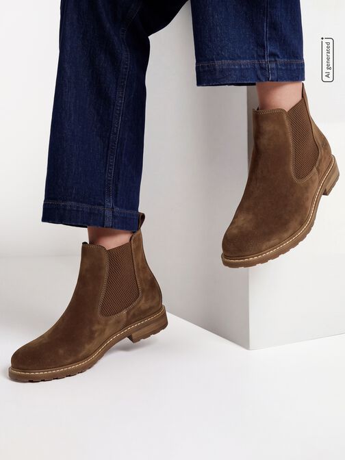 Chelsea boot, BROWN SUEDE, hi-res