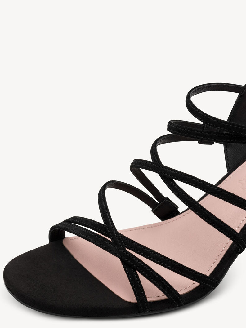 Leren Sandaaltje - zwart, BLACK, hi-res