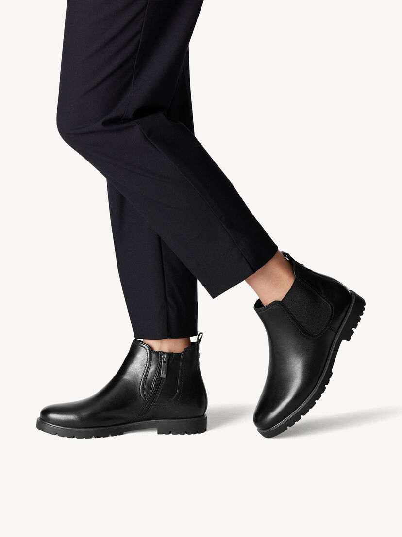 Leren Chelseaboot - zwart, BLACK LEATHER, hi-res