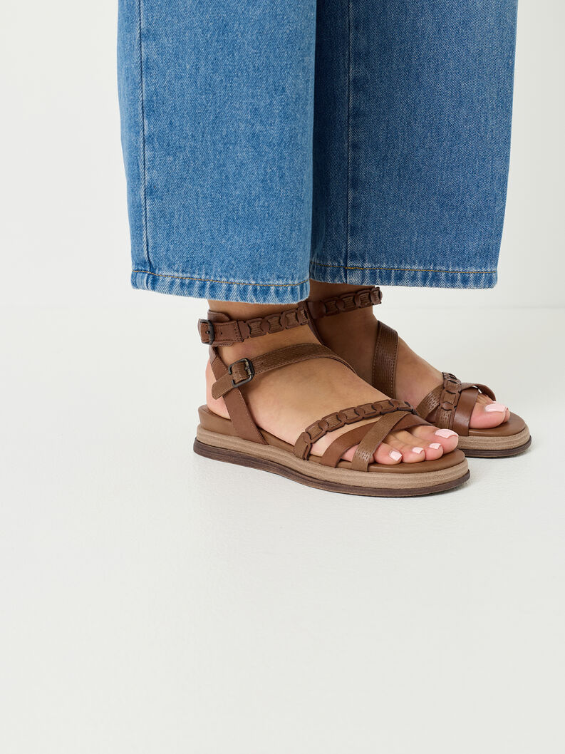 Heeled sandal, COGNAC, hi-res