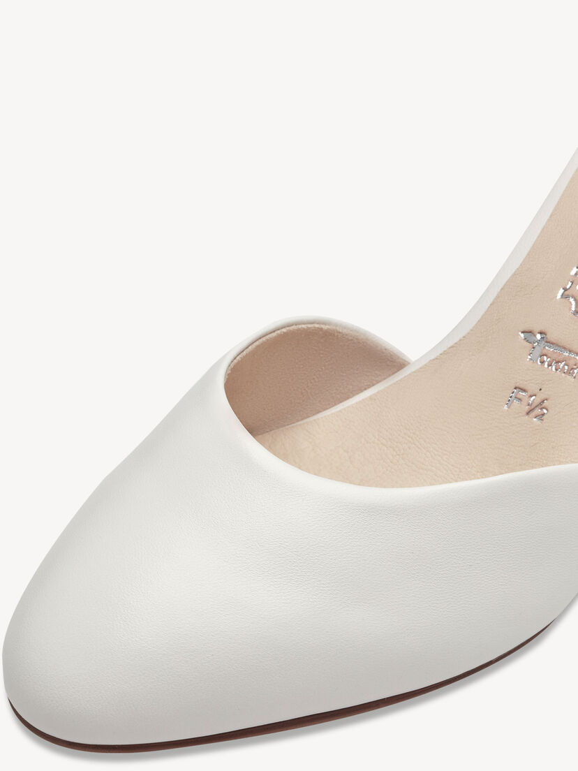 Leren Pumps - wit, WHITE LEATHER, hi-res