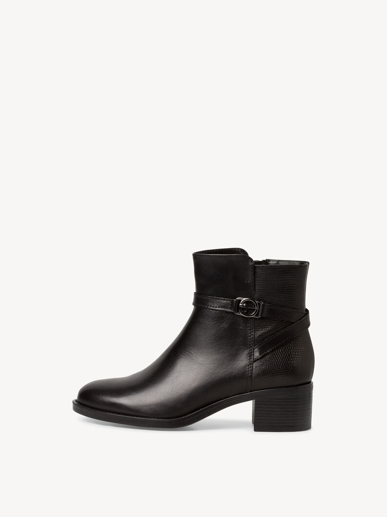 Leather Bootie - black, BLACK/STRUCT., hi-res