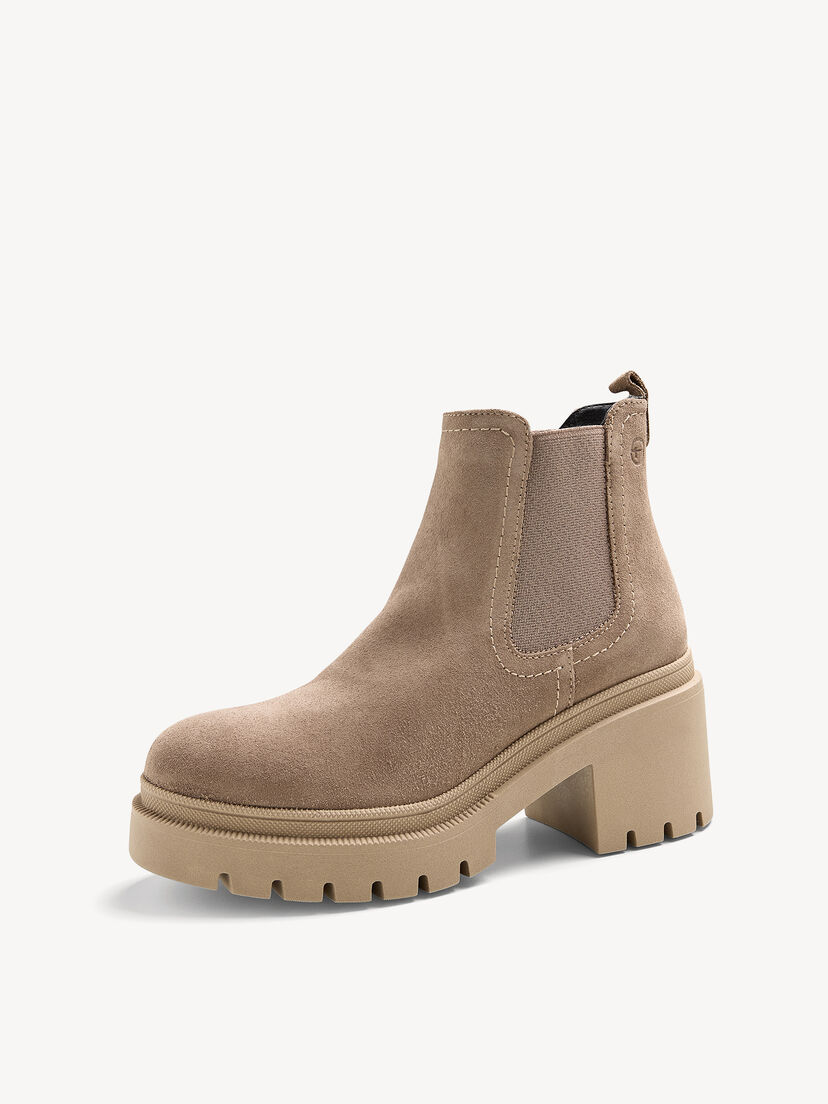 Leren Chelseaboot - bruin, TAUPE SUEDE, hi-res