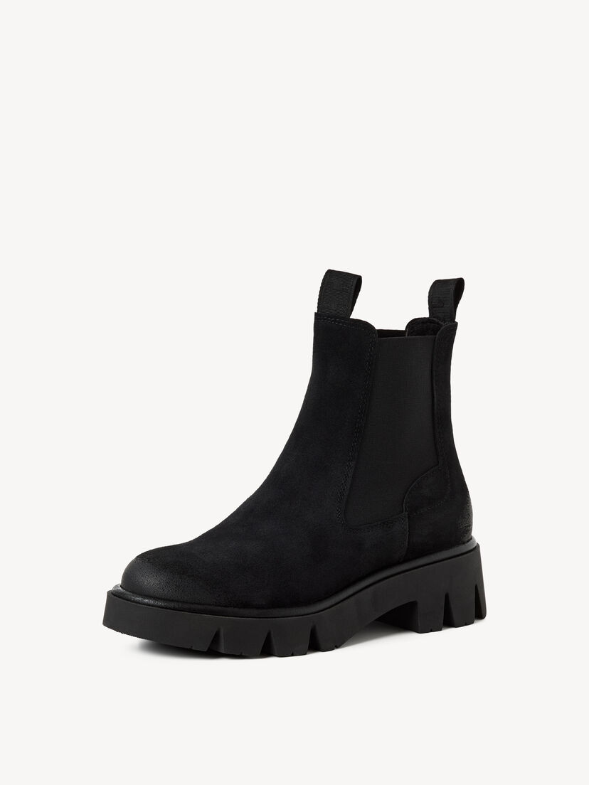 Leren Chelseaboot - zwart, BLACK, hi-res