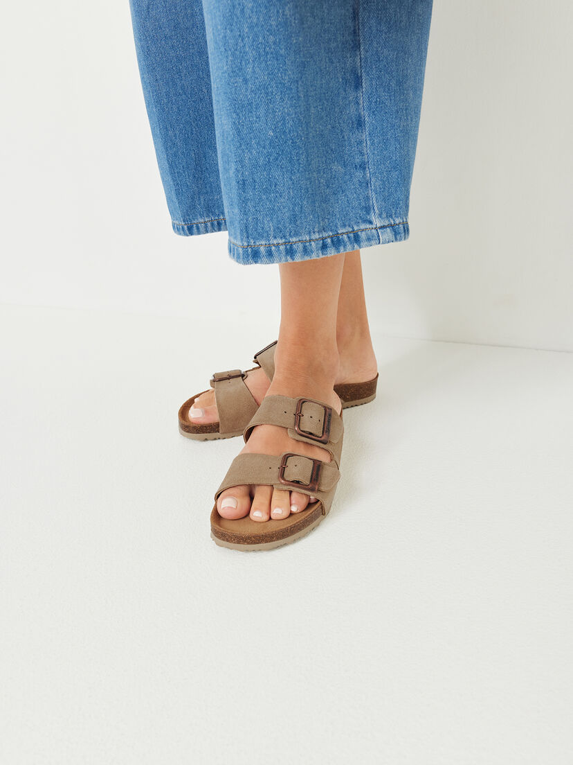 Leren Slipper - beige, TAUPE, hi-res