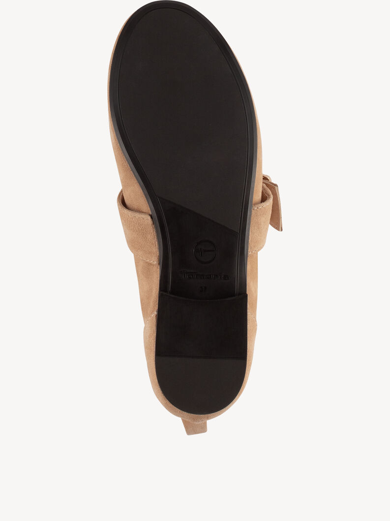 Lederballerina - beige, BEIGE, hi-res