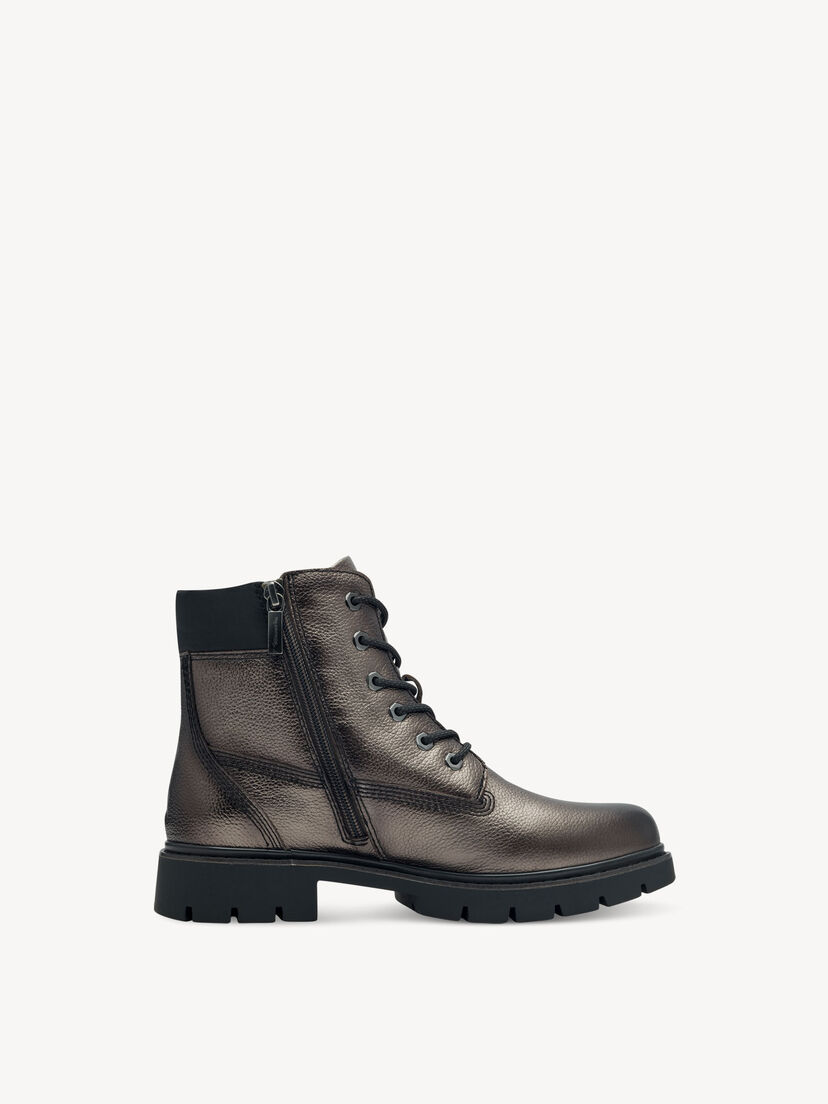 Enkellaarsje - metallic warme voering, PEWTER, hi-res