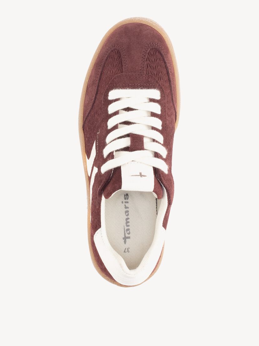 Leren Sneaker - rood, BORDEAUX, hi-res