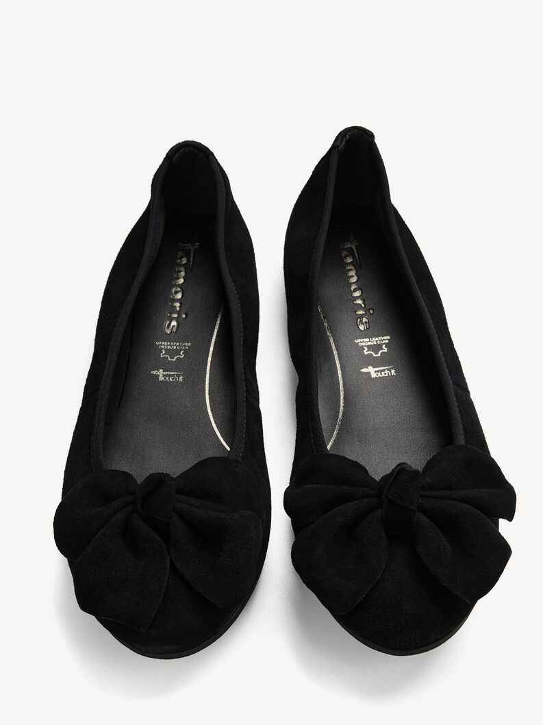 Lederballerina - schwarz, BLACK, hi-res