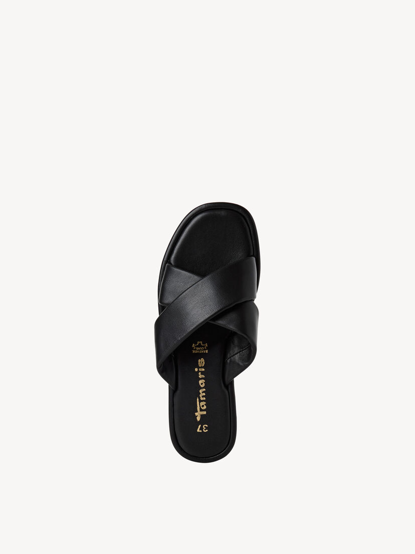 Leren Slipper - zwart, BLACK, hi-res