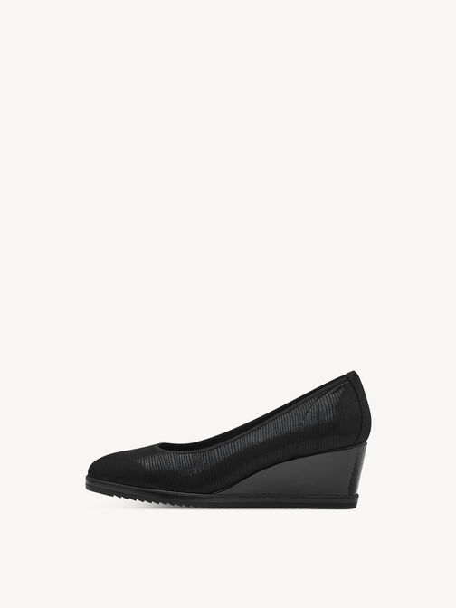 Wedge pumps, BLACK STRUCT., hi-res