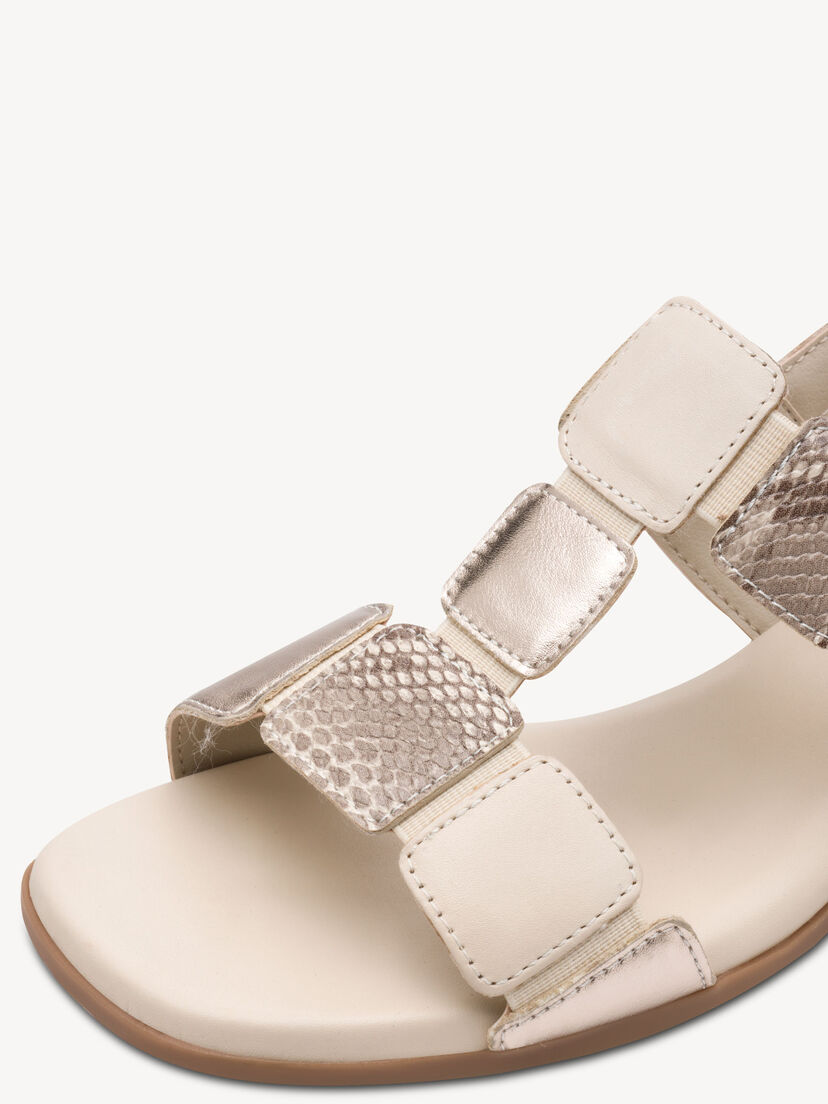 Leren Sandaaltje - beige, BEIGE SNAKE, hi-res