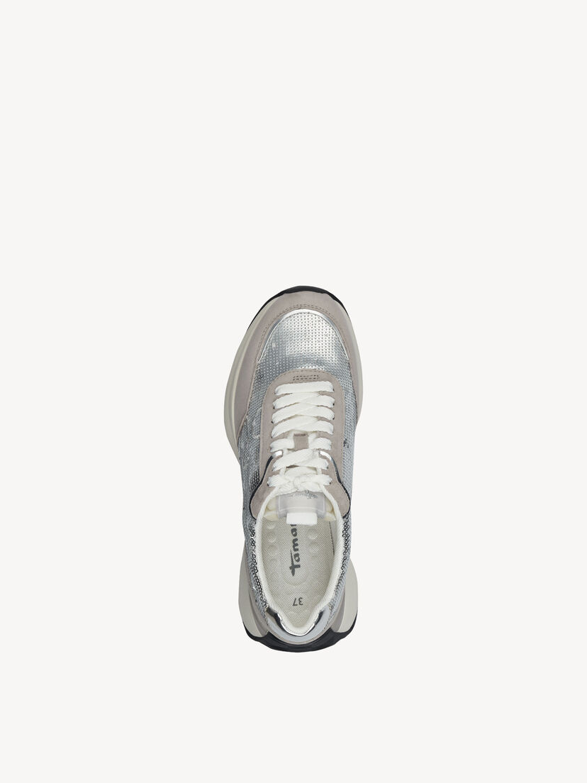 Leren Sneaker - zilver, SILVER GLAM, hi-res