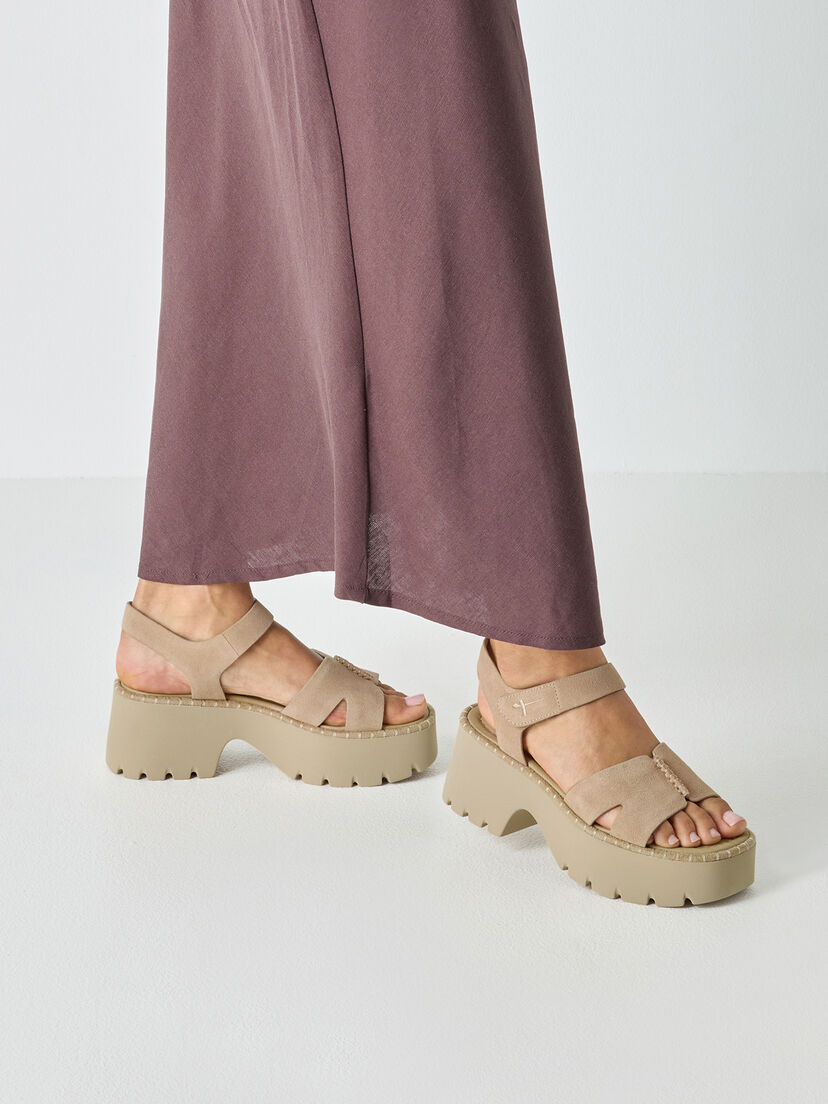 Leren Sandaaltje - beige, TAUPE, hi-res