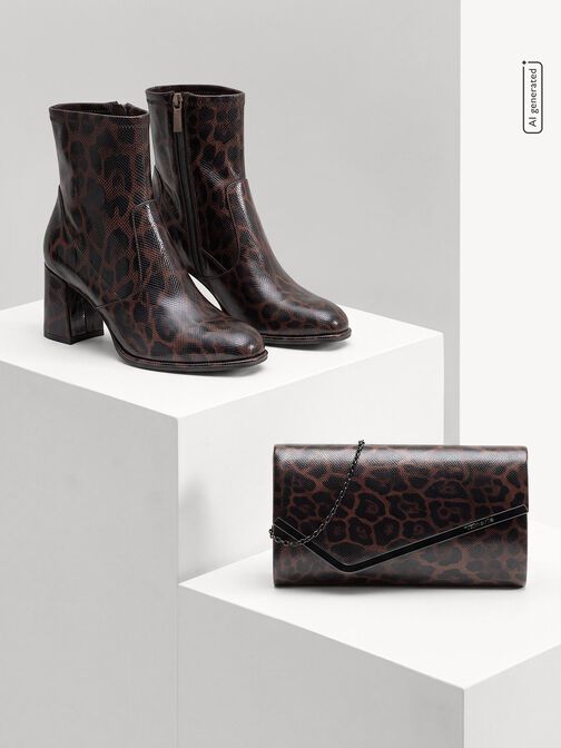Clutch bag, brown, hi-res