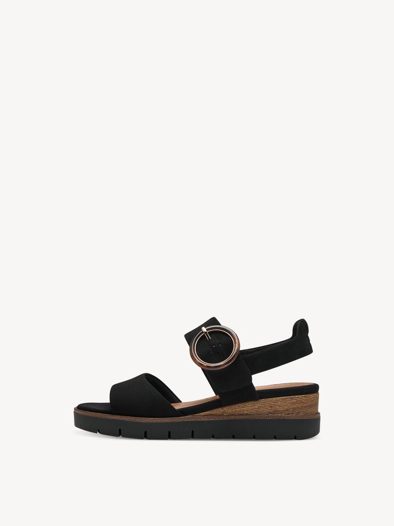 Kožené sandálky - černá, BLACK UNI, hi-res