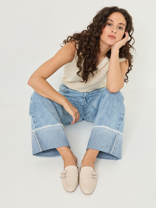 Slipper, IVORY LEATHER, hi-res