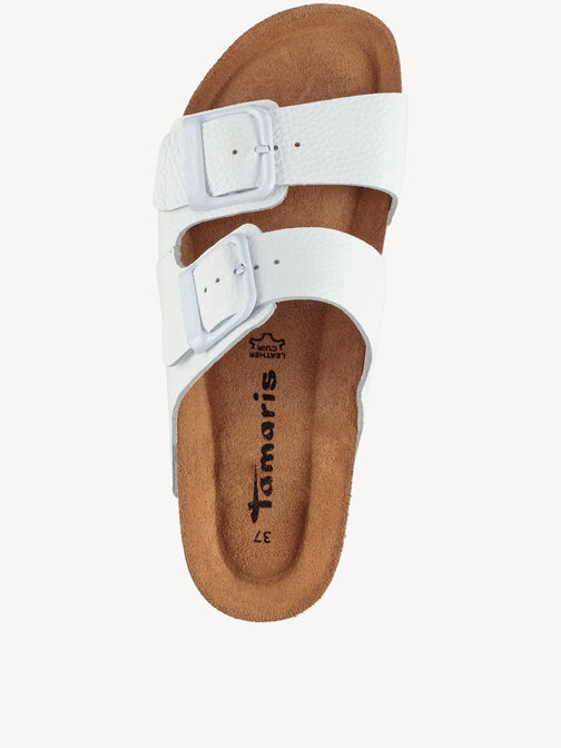 pantolette, WHITE LEATHER, hi-res