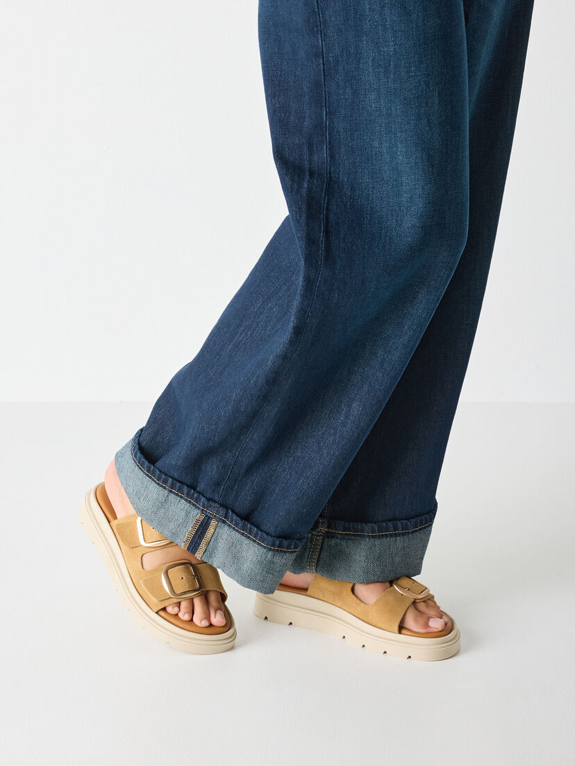 Leren Slipper - beige, SAND, hi-res