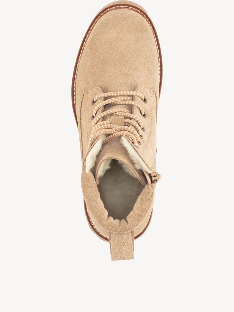 Lederstiefelette - beige Warmfutter, BEIGE, hi-res
