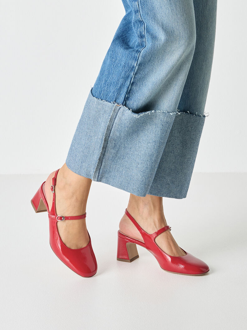 Slingpumps, RED PATENT, hi-res