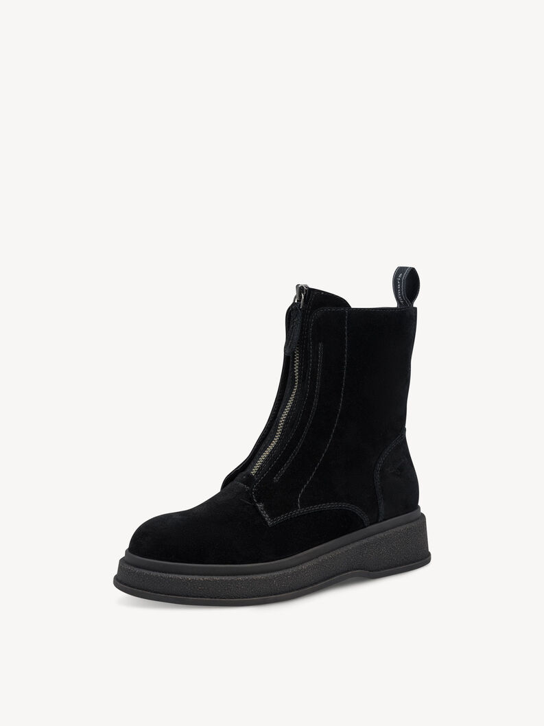 Lederstiefelette - schwarz, BLACK, hi-res