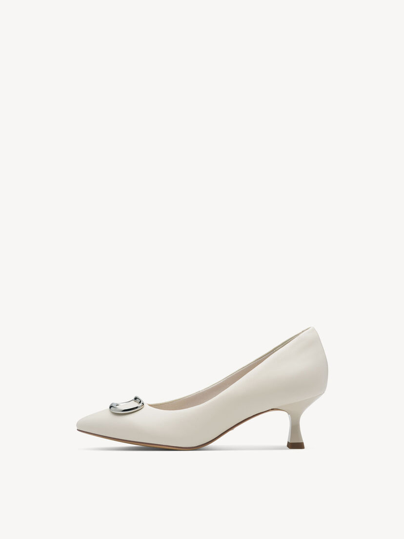 Leren Pumps - wit, OFFWHITE, hi-res