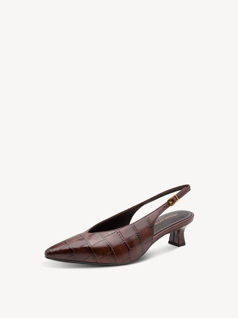 Slingpumps - bruin, MUSCAT CROCO, hi-res