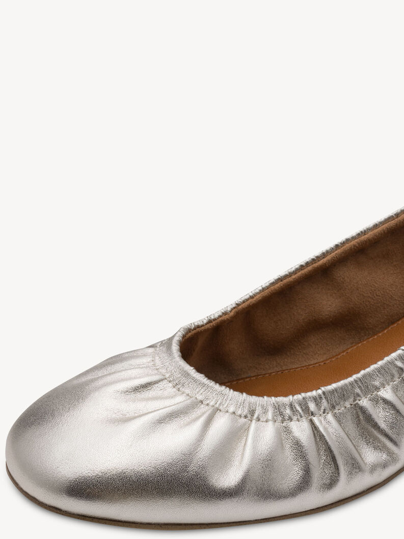 Lederballerina - metallic, PLATINUM, hi-res
