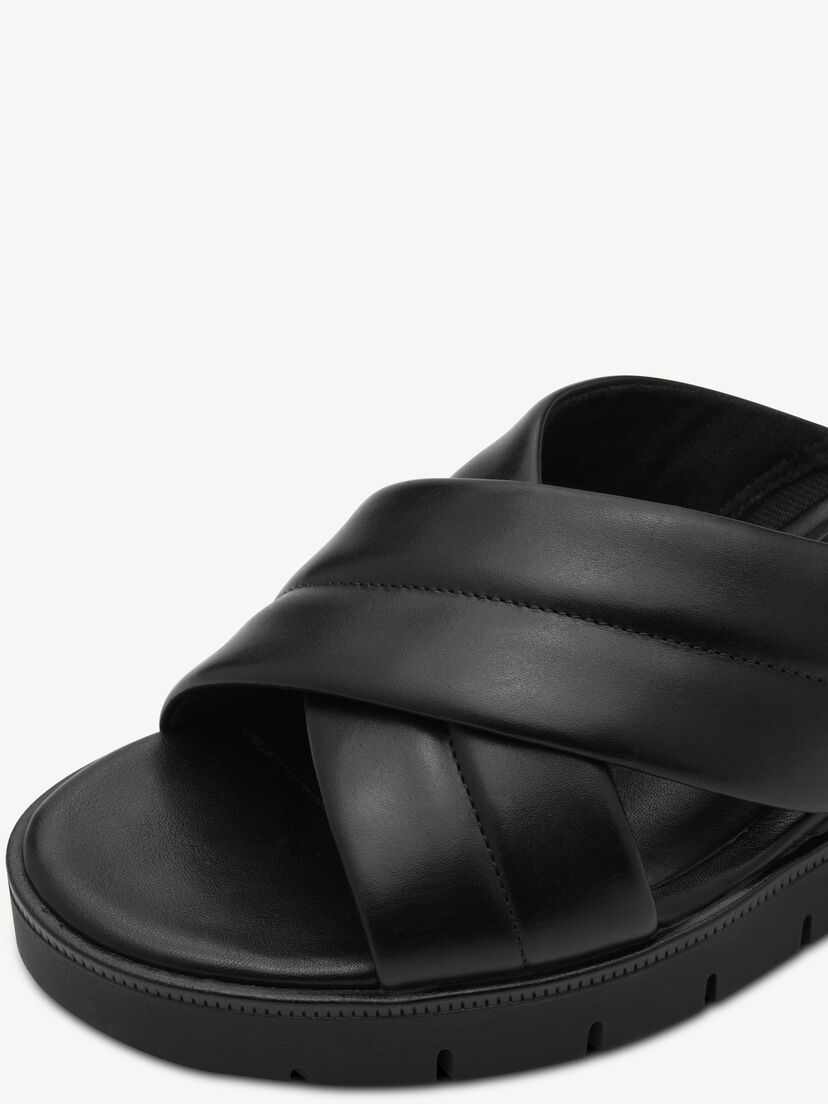 Leren Slipper - zwart, BLACK, hi-res