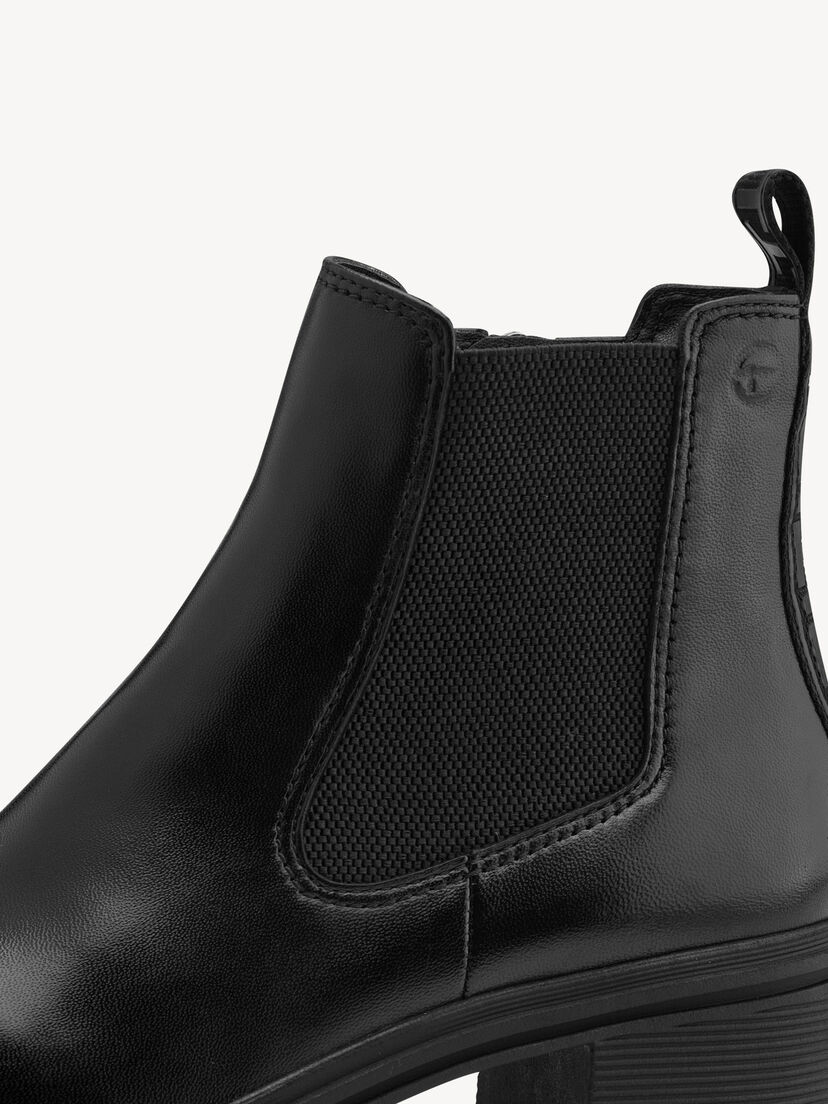 Leren Chelseaboot - zwart, BLACK, hi-res
