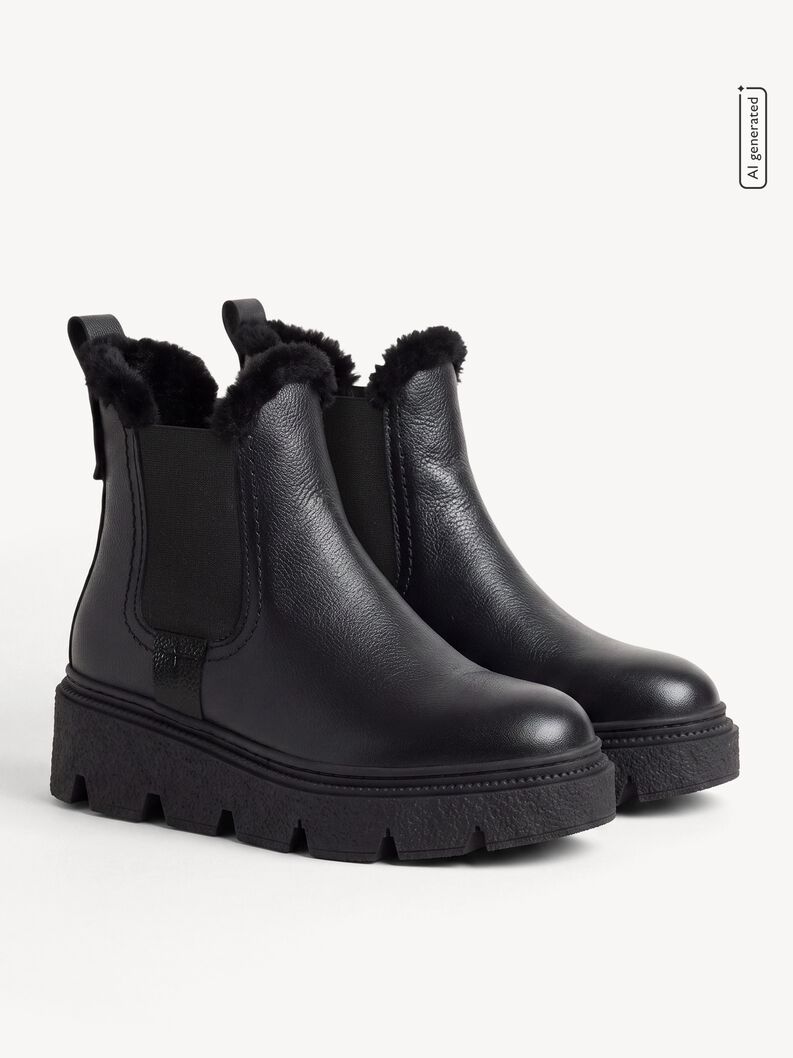 St&oslash;vletter - sort warm lining, BLACK LEATHER, hi-res