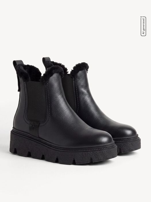 Enkellaarsje, BLACK LEATHER, hi-res