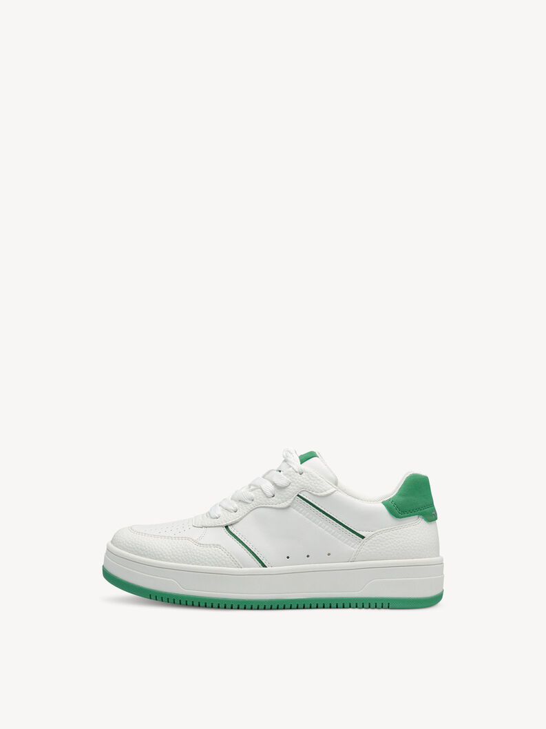 Sneaker - white, WHITE/GREEN, hi-res