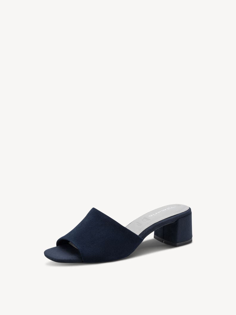 Lederpantolette - blau, NAVY SUEDE UNI, hi-res