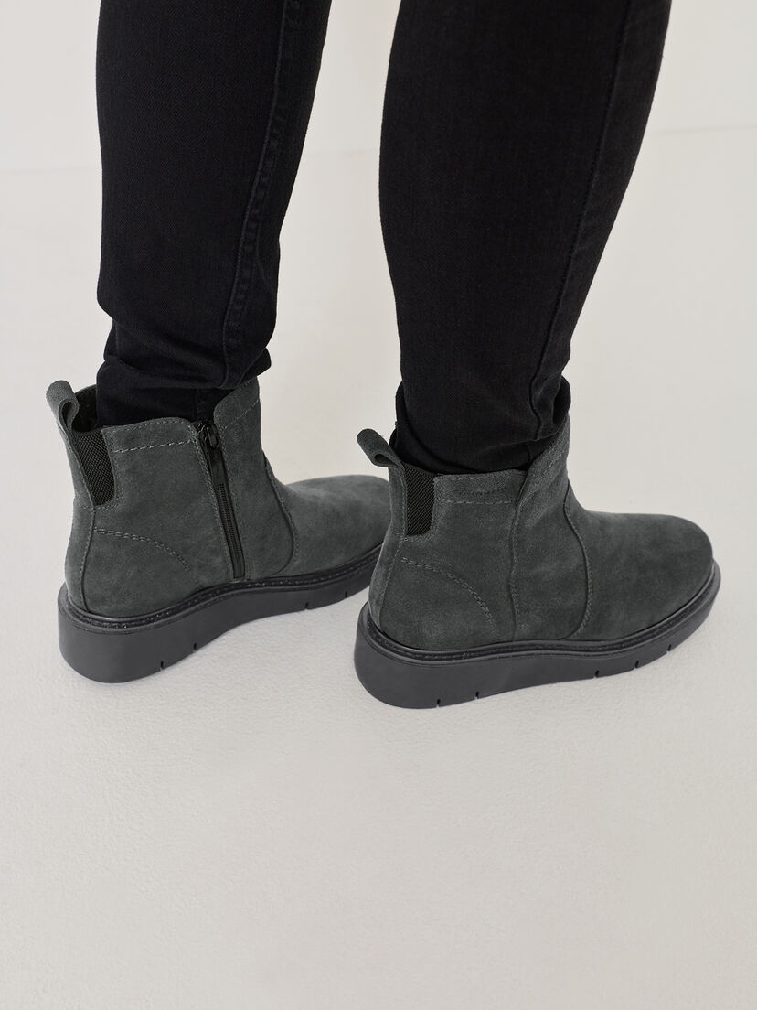 Leren Enkellaarsje - grijs, ANTRAC. SUEDE, hi-res