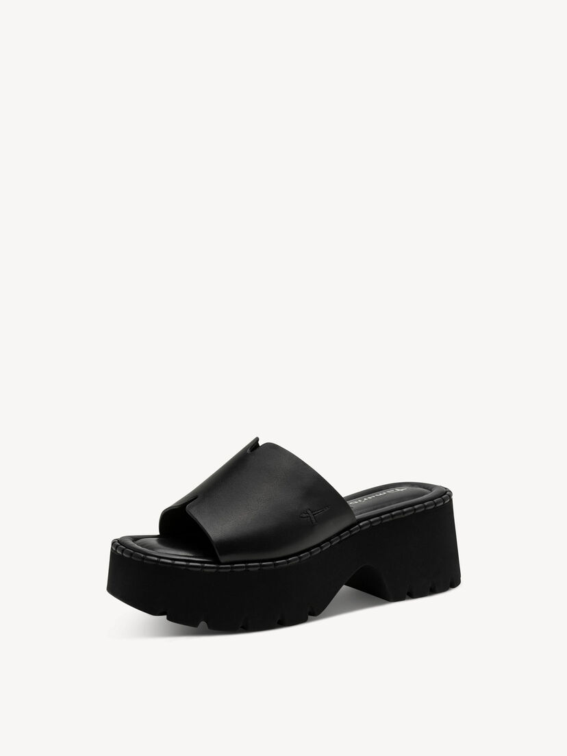 Leren Slipper - zwart, BLACK LEATHER, hi-res