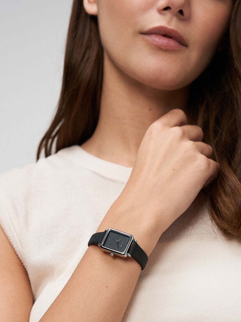 Horloge - zilver, silber-schwarz, hi-res