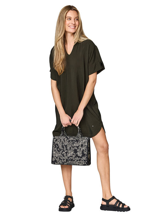 Khaki Shirt Dress Ease, , hi-res