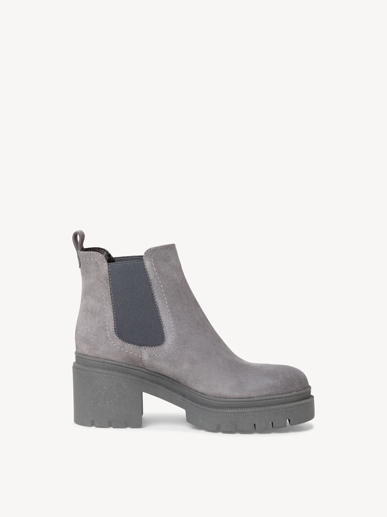 Leder Chelsea Boot - grau, GREY, hi-res