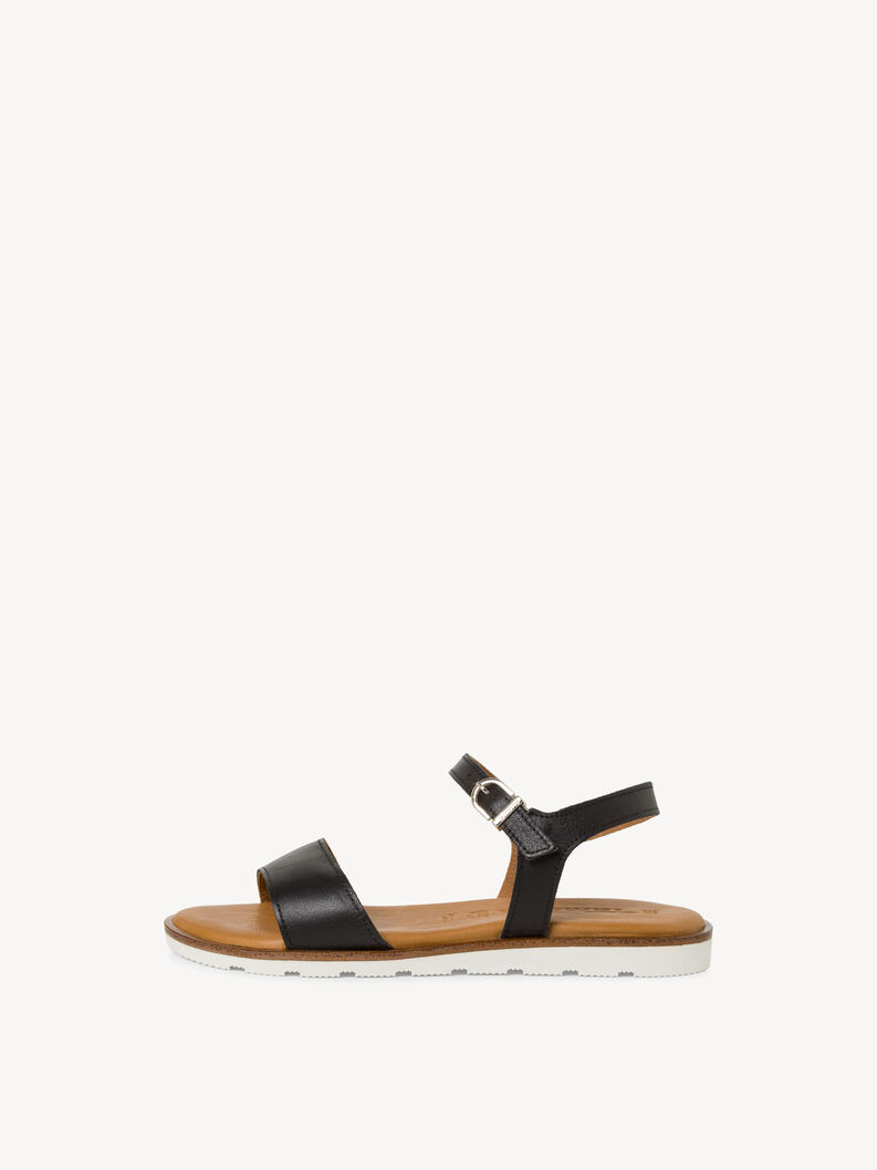 Sandale en cuir - noir, BLACK, hi-res