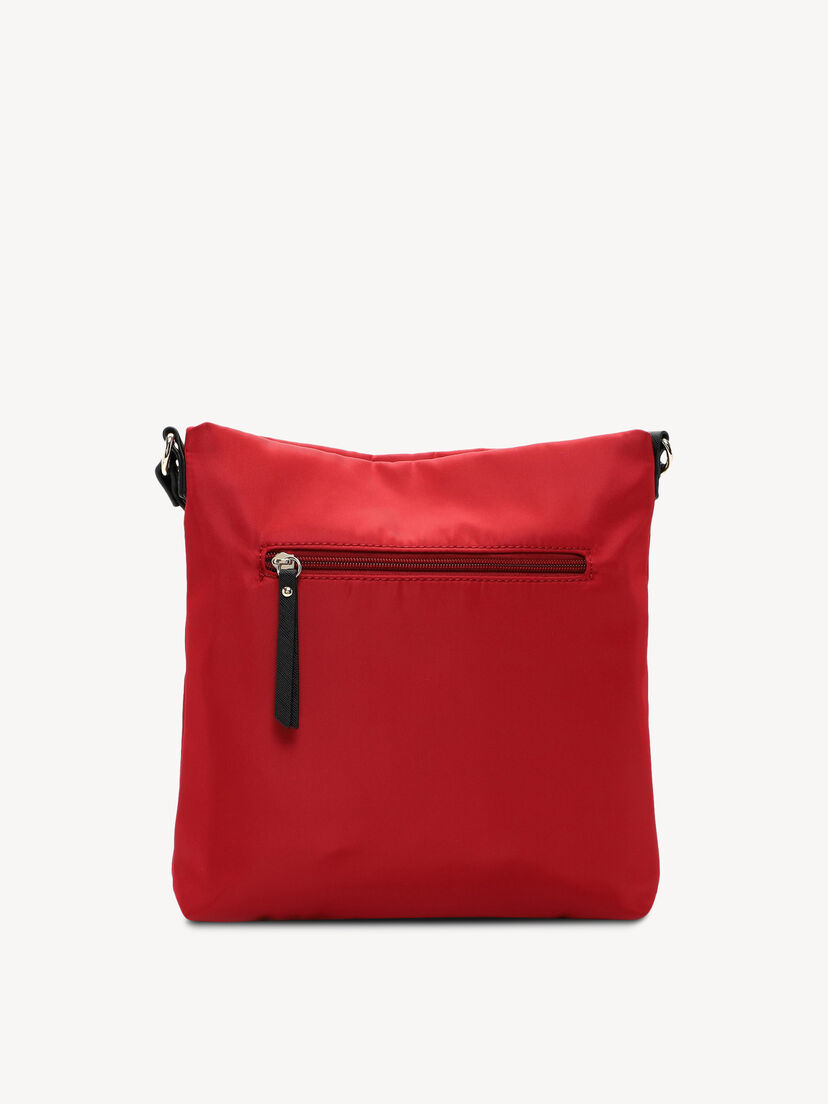 Rode praktische crossbody tas met externe ritssluiting zak