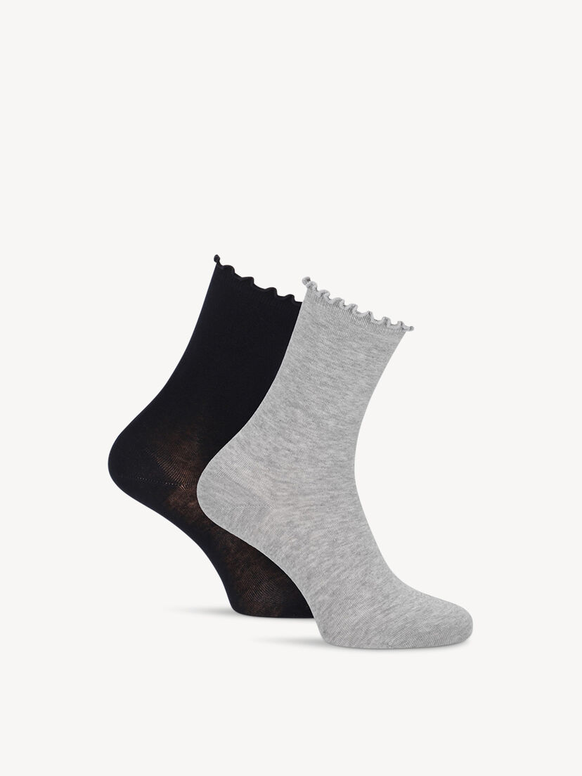 Sokken, 2-pack - zwart, grey mel/black, hi-res